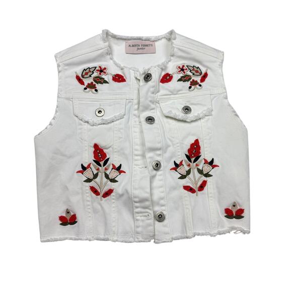 ALBERTA FERRETTI Denim Beaded Vest - Picture 1 of 9